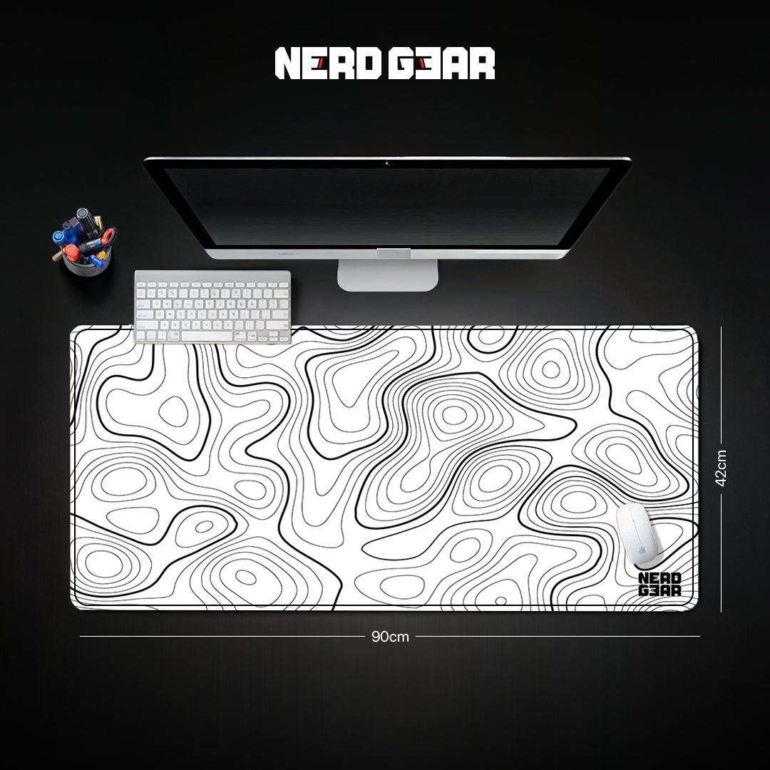 Topography Lines White NerdMat