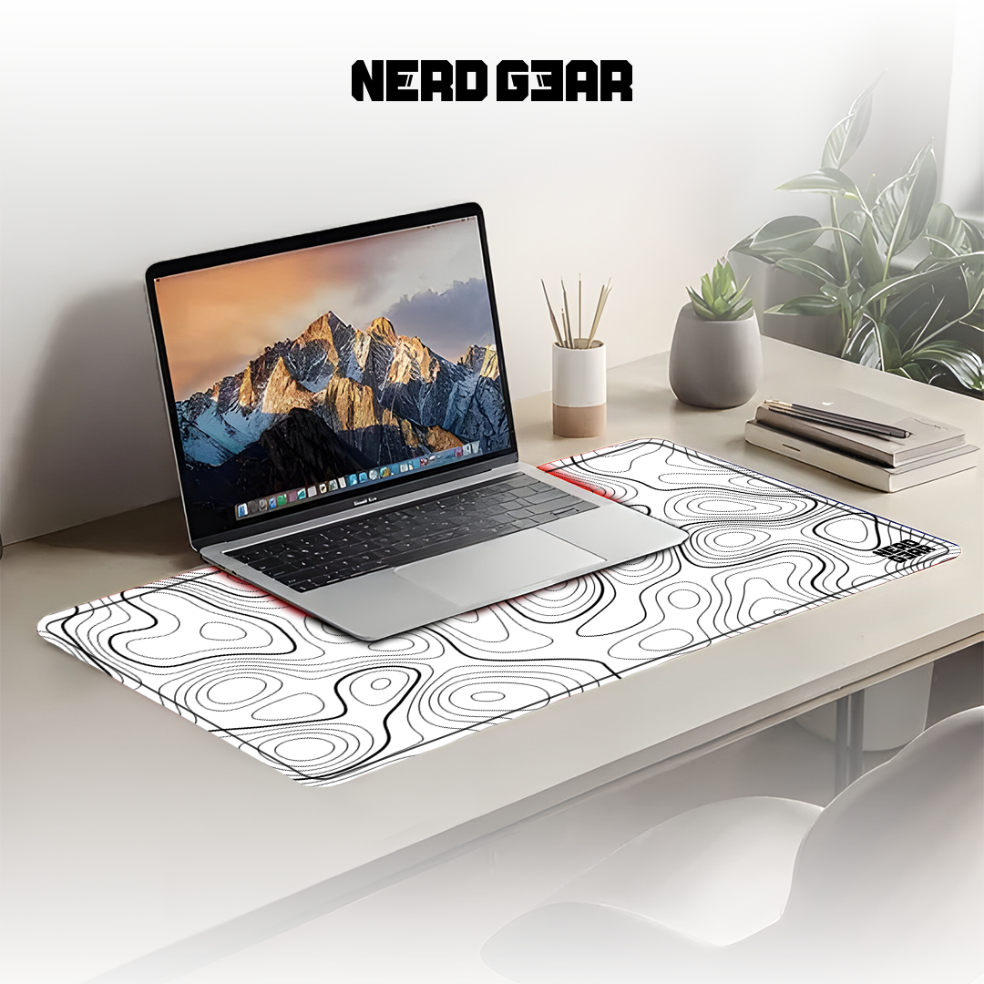Topography Lines White NerdMat