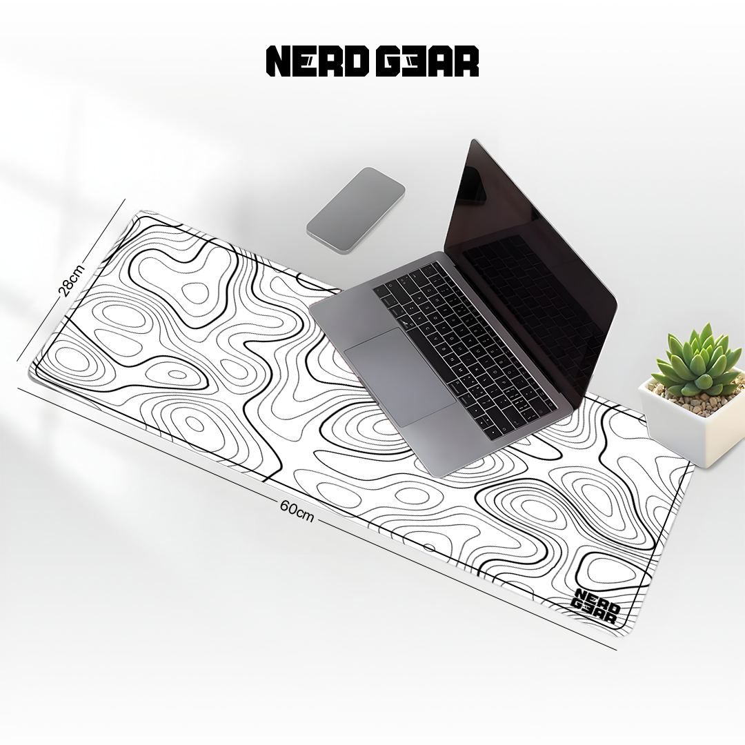 Topography Lines White NerdMat