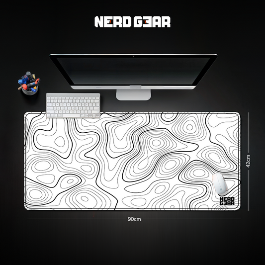Topography Lines White NerdMat