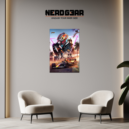 Max Verstappen Miami Metal Poster